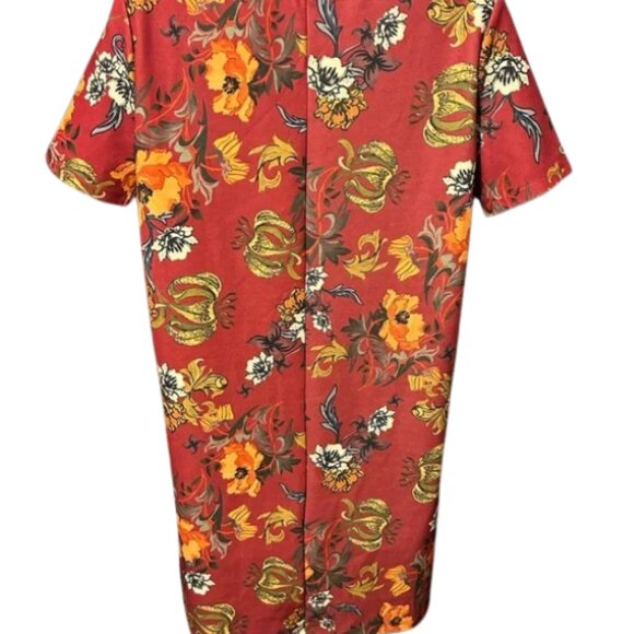 ZARA TRF Floral T-Shirt Dress — Rust/Orange — Size SM - Picture 2 of 7